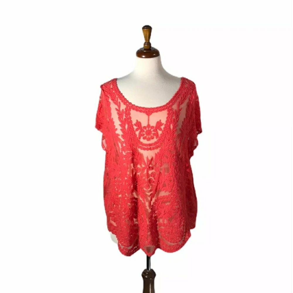 L&B Red Lace Top